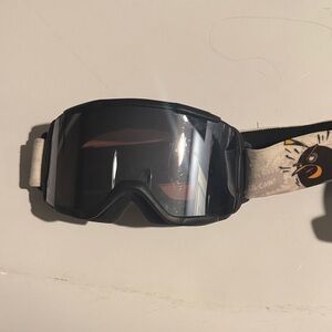 Black Ski Goggles with Graphic Strap